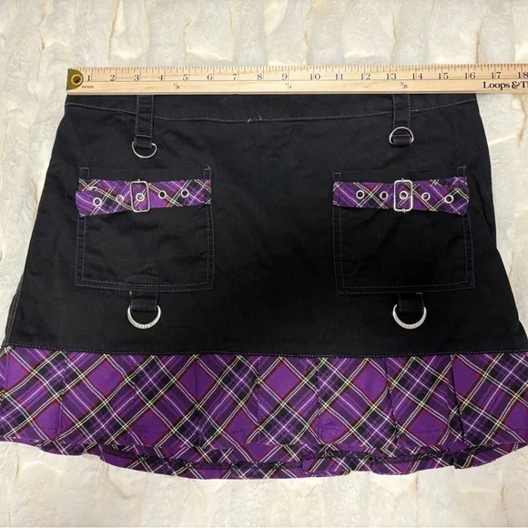 Vintage Tripp NYC Purple Plaid Mini Skirt Y2K Size Large - Picture 3 of 9